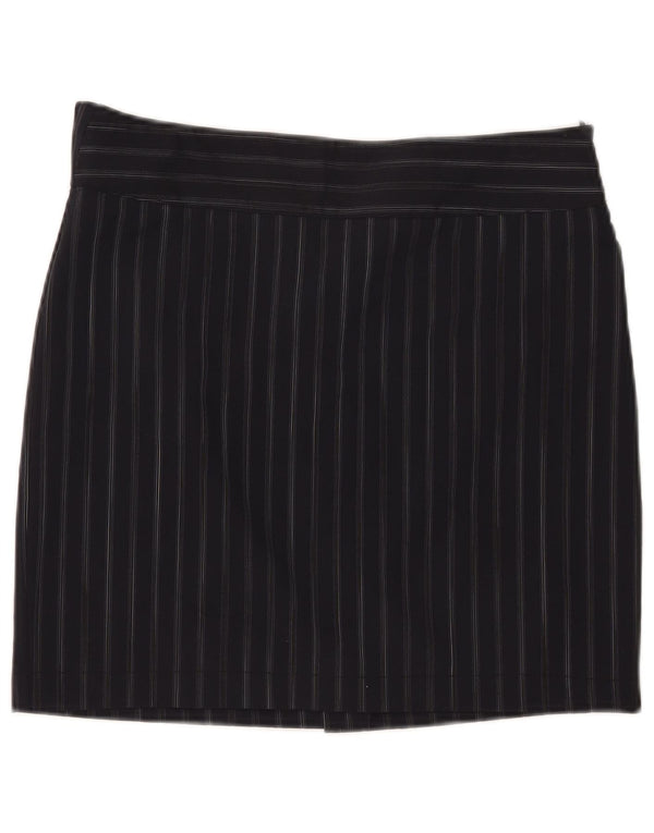Marella Womens Mini Skirt UK 12 Medium W32 Navy Blue Pinstripe Polyester