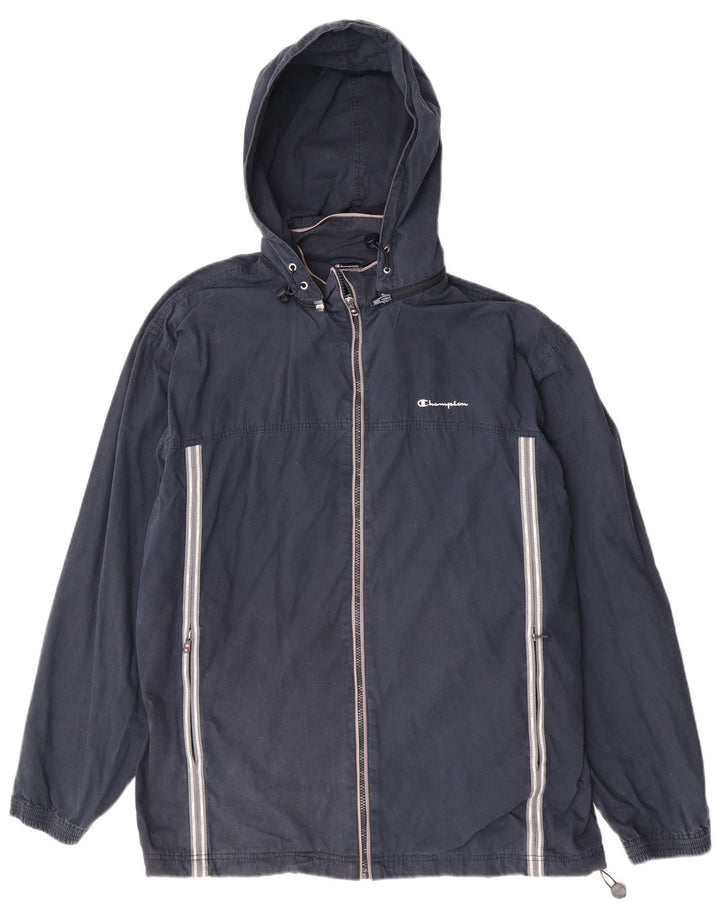 Champion Mens Hooded Rain Jacket UK 44 2XL Navy Blue
