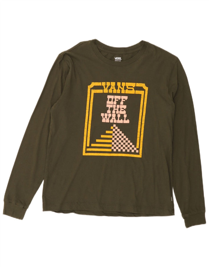 Vans Mens Graphic Top Long Sleeve Medium Khaki Cotton