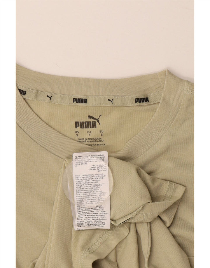 PUMA Mens Graphic T-Shirt Top Small Khaki Cotton