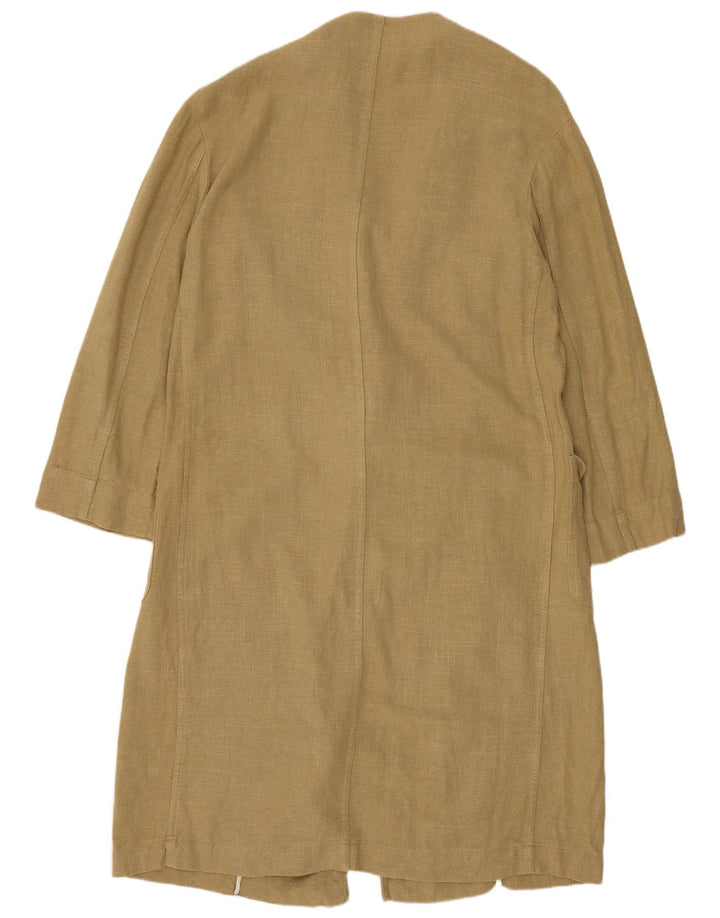 Zara Womens Oversized Trench Coat UK 6 XS Khaki Viscose