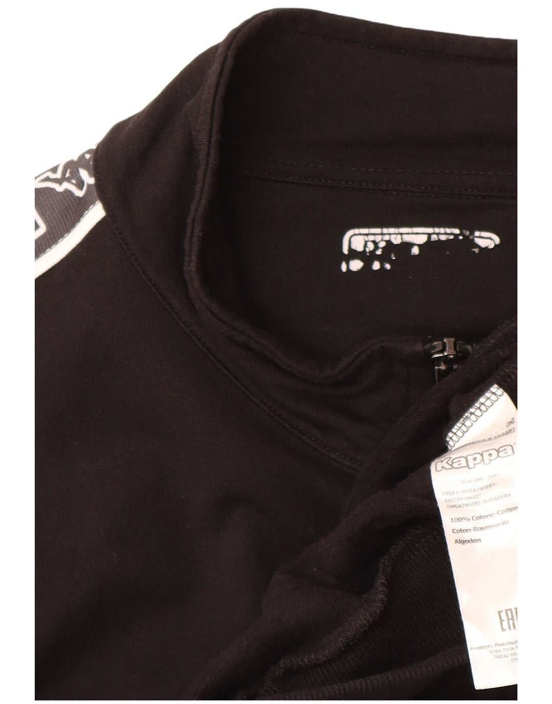 Kappa Mens Graphic Tracksuit Top Jacket Large Black Cotton