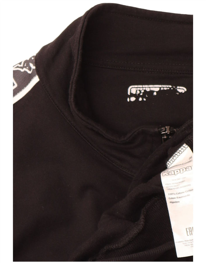 Kappa Mens Graphic Tracksuit Top Jacket Large Black Cotton