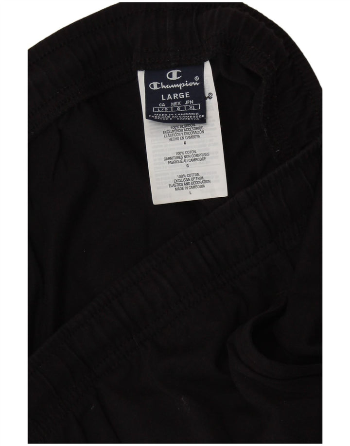 CHAMPION Mens Tracksuit Trousers Large Black Cotton