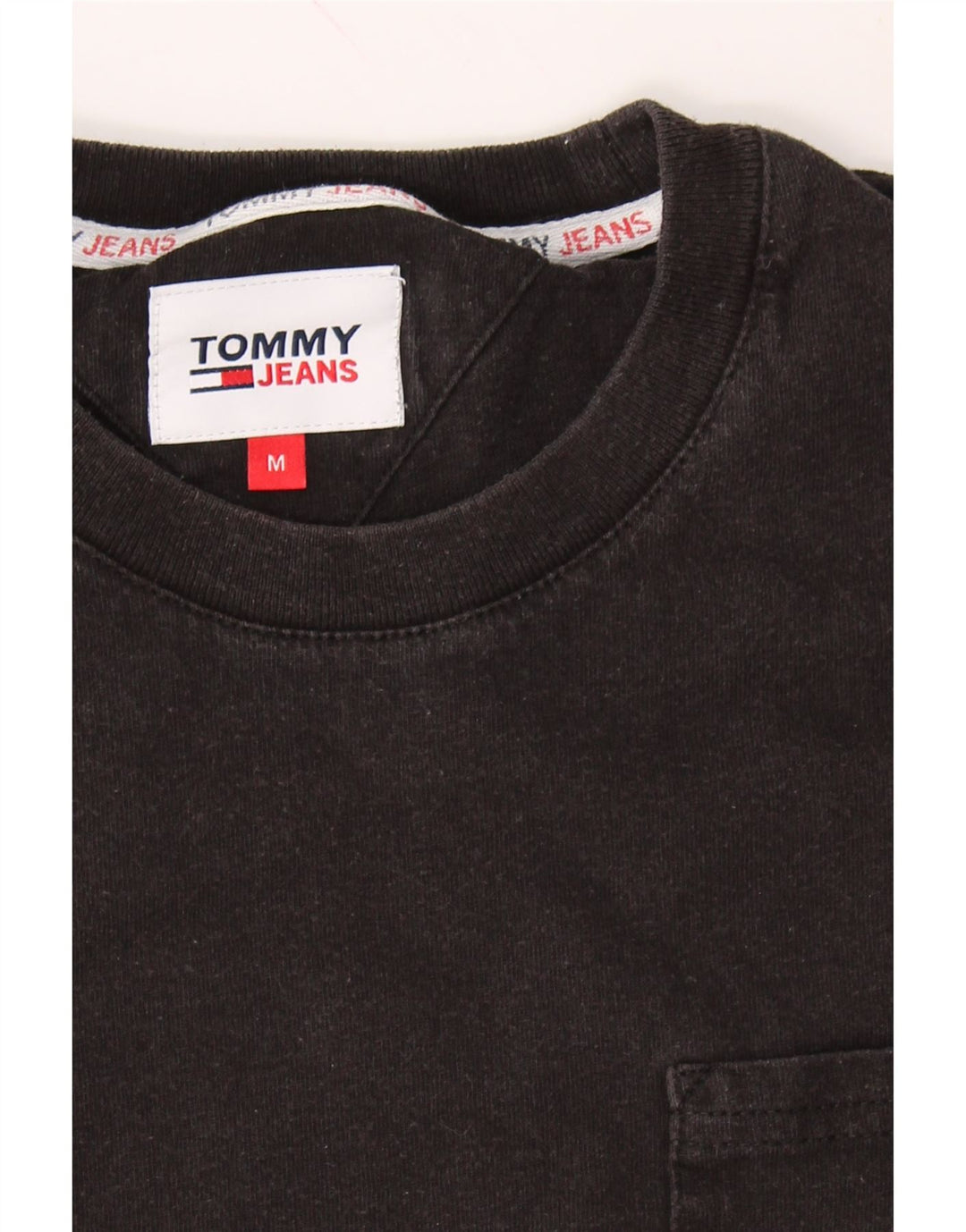 TOMMY HILFIGER Mens Graphic T-Shirt Top Medium Black Cotton Vintage Tommy Hilfiger and Second-Hand Tommy Hilfiger from Messina Hembry 