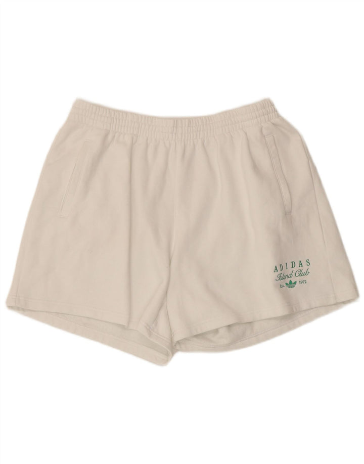 ADIDAS Womens Sport Shorts UK 20/22 XL  White Cotton