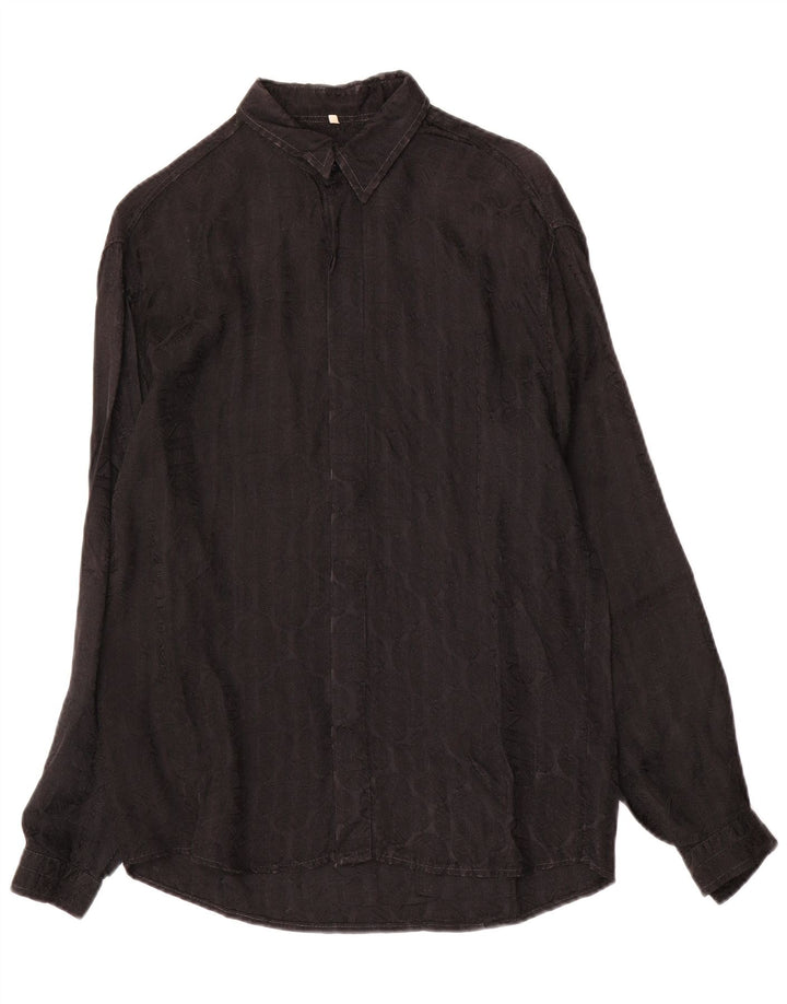 Azzurra Mens Shirt Small Black Geometric