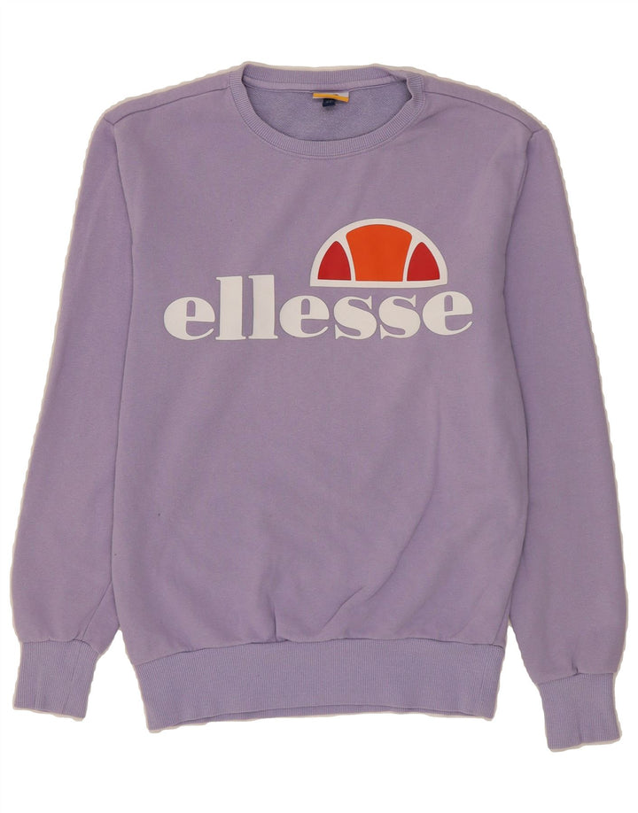 ELLESSE Mens Graphic Sweatshirt Jumper Small Purple Cotton Vintage Ellesse and Second-Hand Ellesse from Messina Hembry 