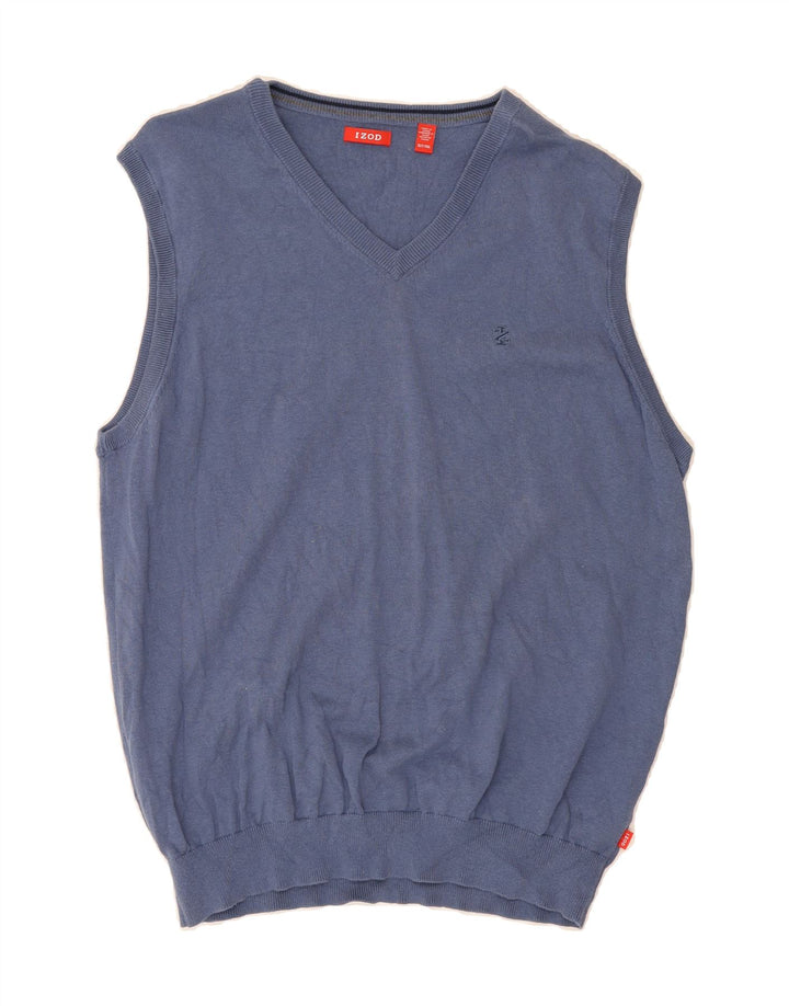 IZOD Mens Vest Tank Top XL Blue Cotton Vintage Izod and Second-Hand Izod from Messina Hembry 