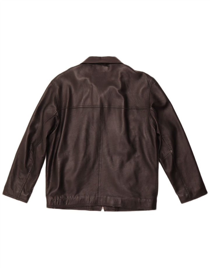 MADDOX Womens Leather Jacket UK 22 3XL Black Leather