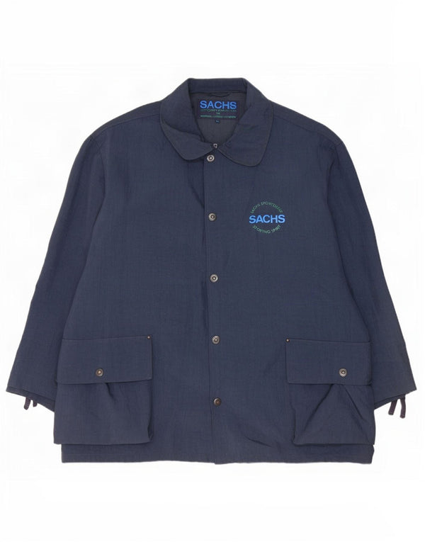 Vintage Mens Utility Jacket UK 42 XL Navy Blue