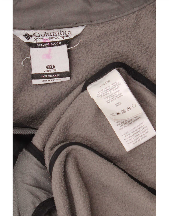 Columbia Mens Fleece Jacket UK 46 3XL Grey Colourblock Polyester