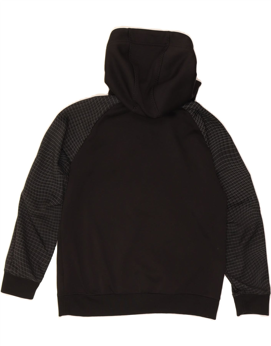 NIKE Boys Graphic Hoodie Jumper 10-11 Years Medium  Black Check Polyester Vintage Nike and Second-Hand Nike from Messina Hembry 