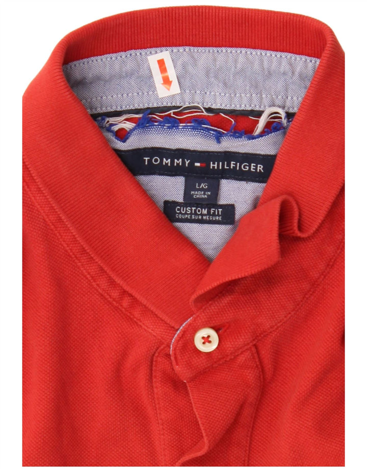 TOMMY HILFIGER Mens Custom Fit Polo Shirt Large Red
