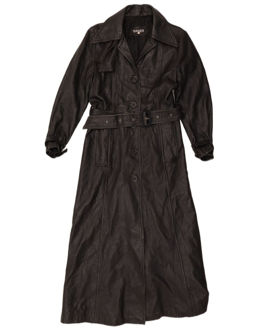 Vintage Womens Leather Coat UK 16 Large Black