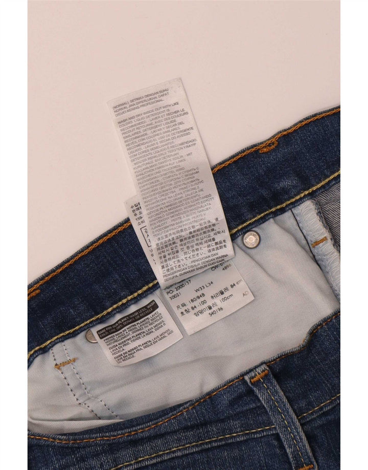 Levi's Mens Straight Jeans W33 L30 Blue Cotton