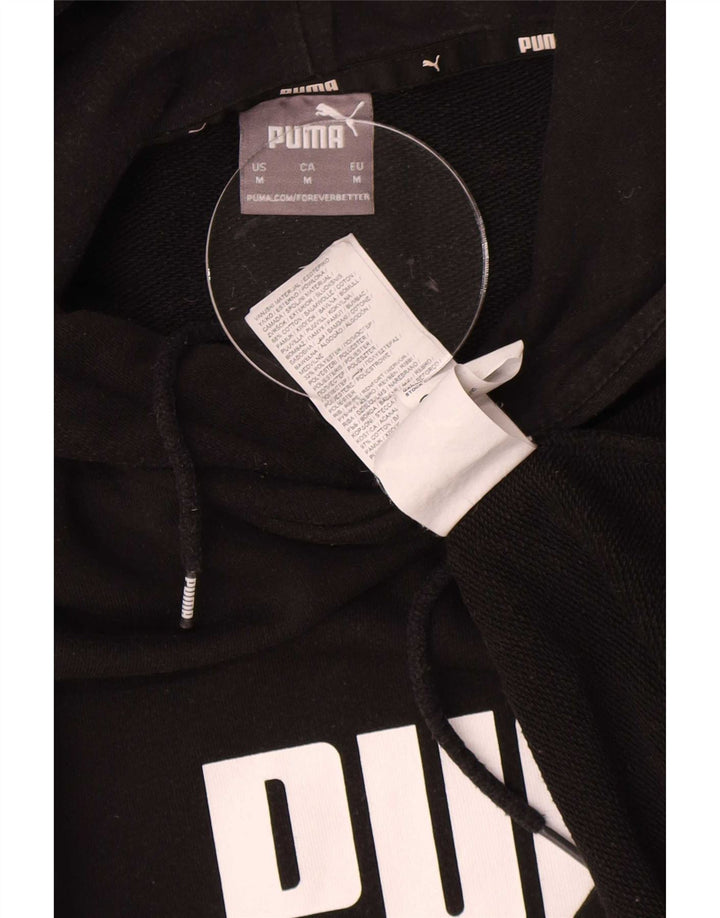 Puma Mens Graphic Hoodie Jumper Medium Black Cotton