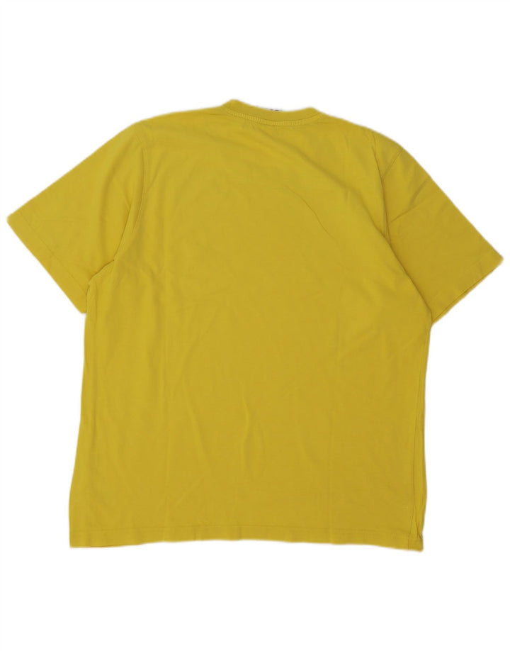 Adidas Mens T-Shirt Top Large Yellow Cotton