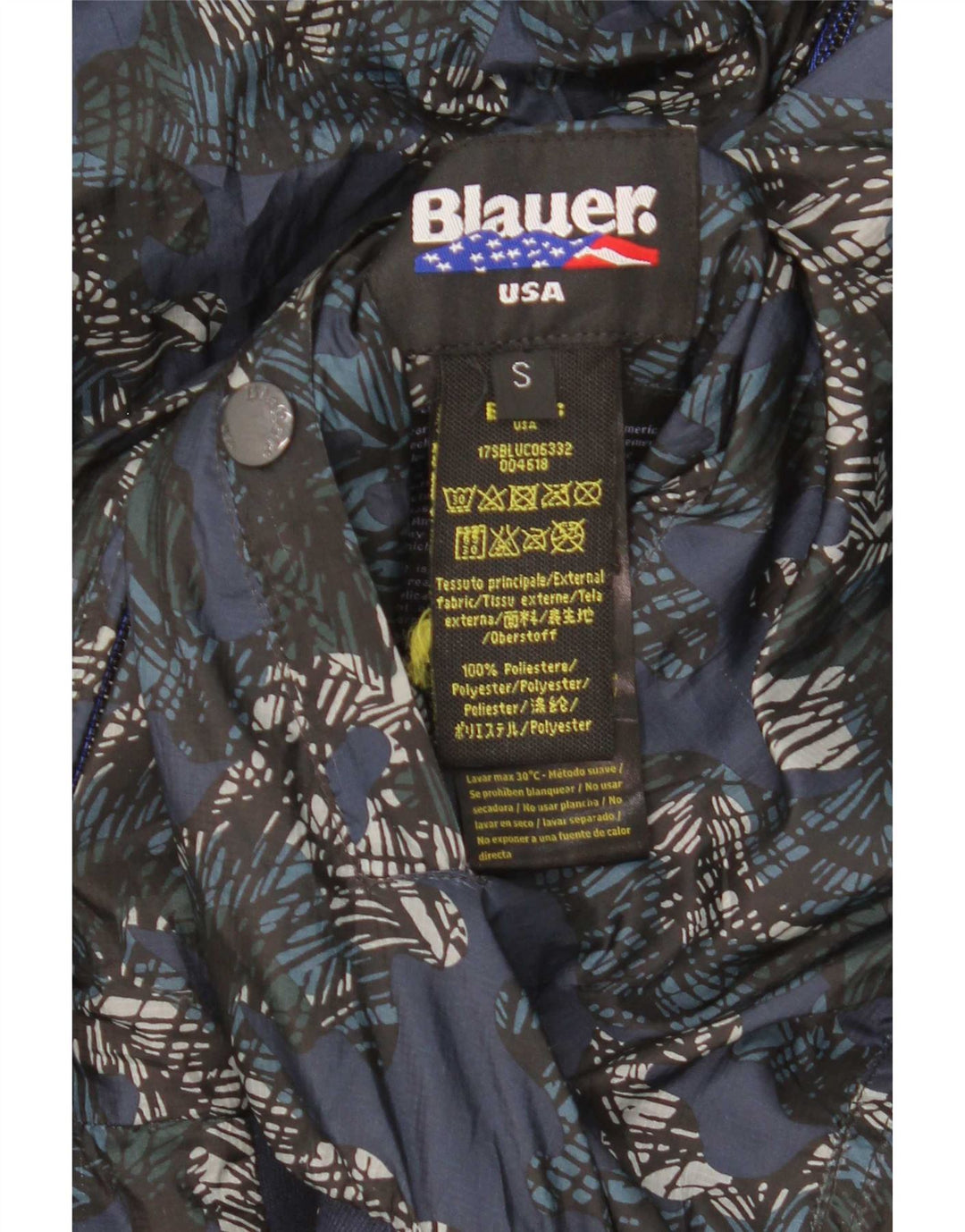 Blauer Mens Reversible Bomber Jacket UK 36 Small Blue Polyester