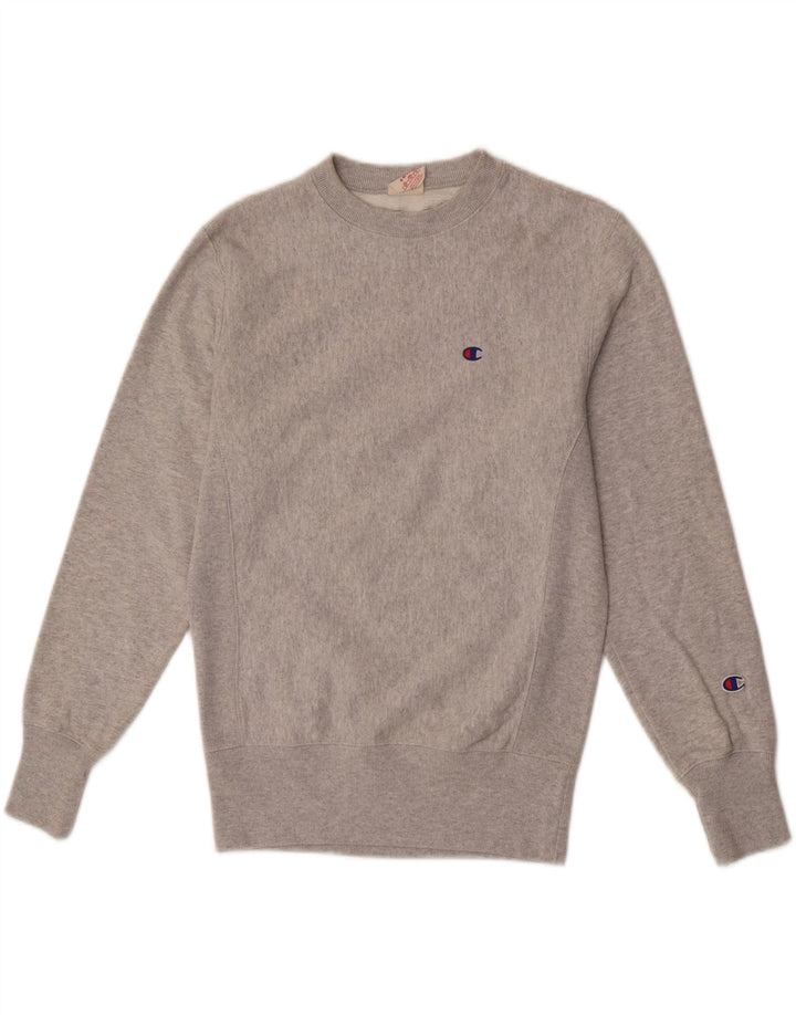 Champion Mens Reverse Weave Sweatshirt Jumper Small Grey Cotton