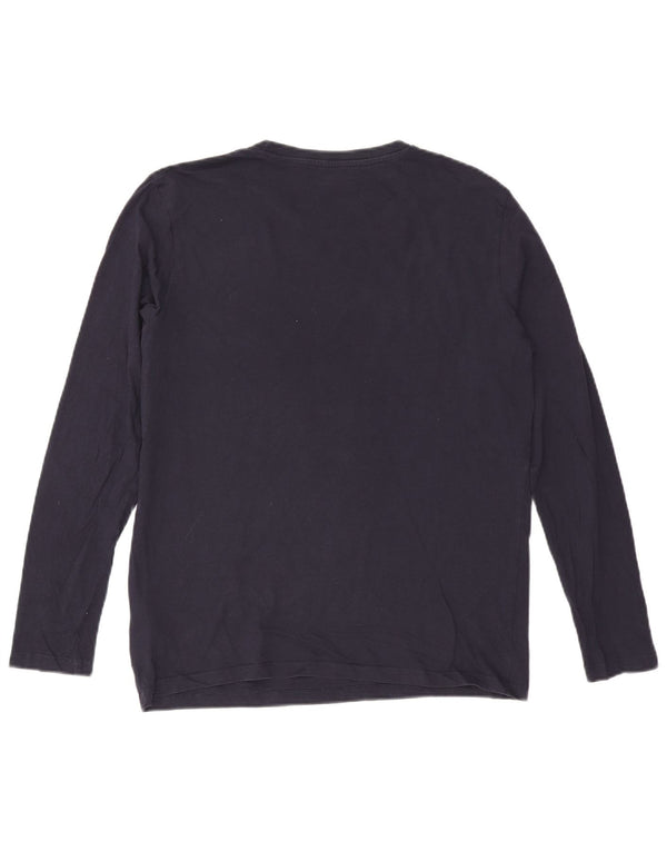 Jack & Jones Mens Top Long Sleeve Large Navy Blue Cotton