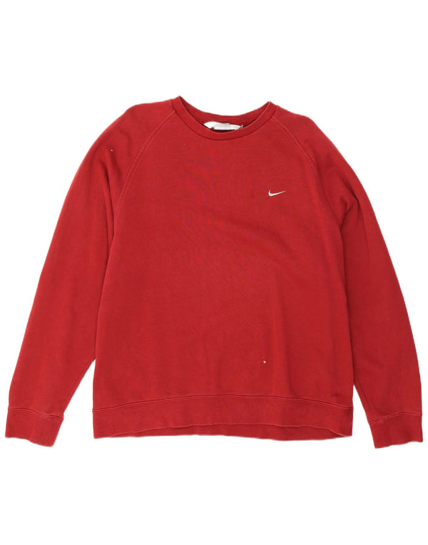 Nike Mens Sweatshirt Jumper Large Red Cotton