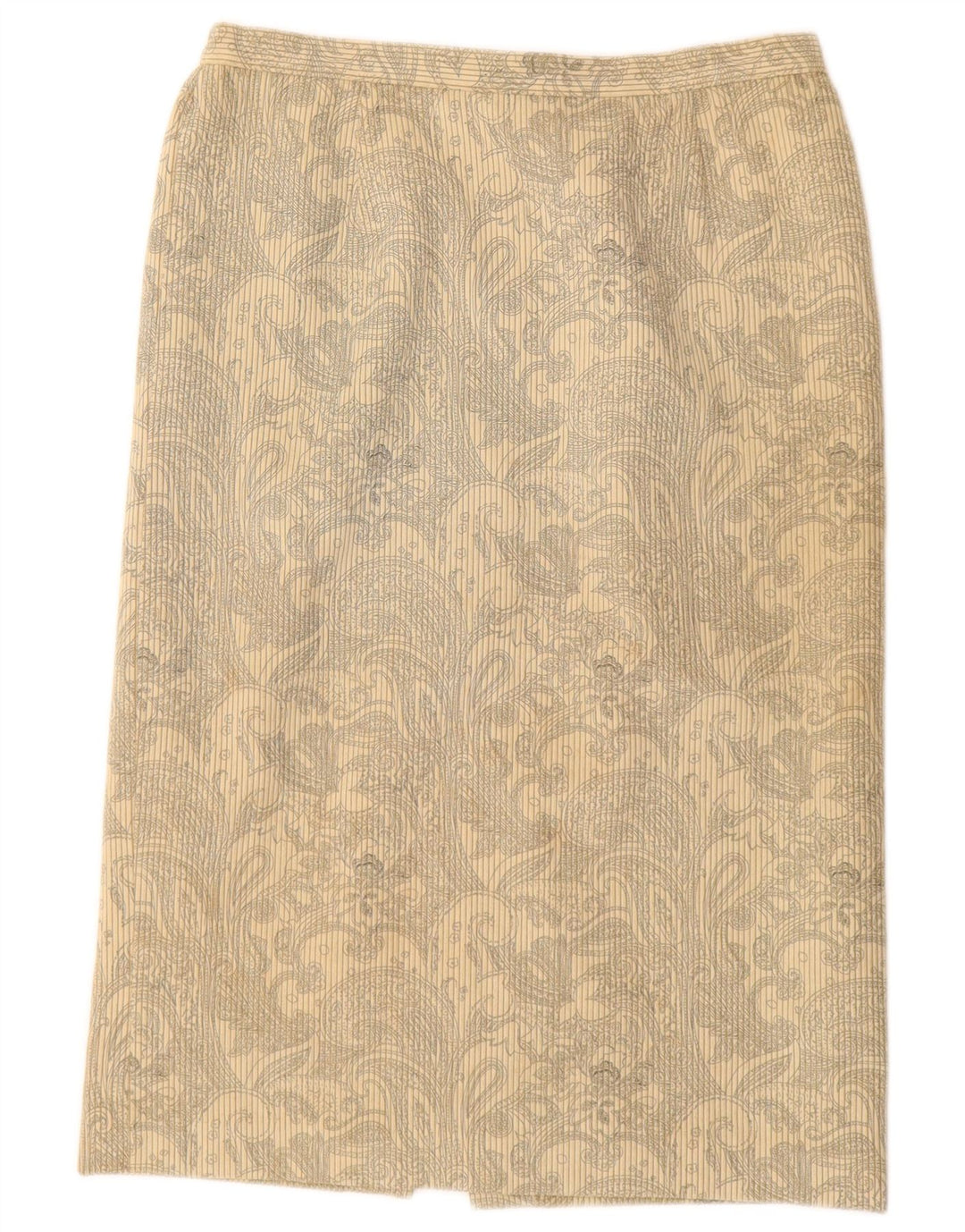 EASTEX Womens Corduroy Straight Skirt UK 14 Medium  Beige Floral Polyester