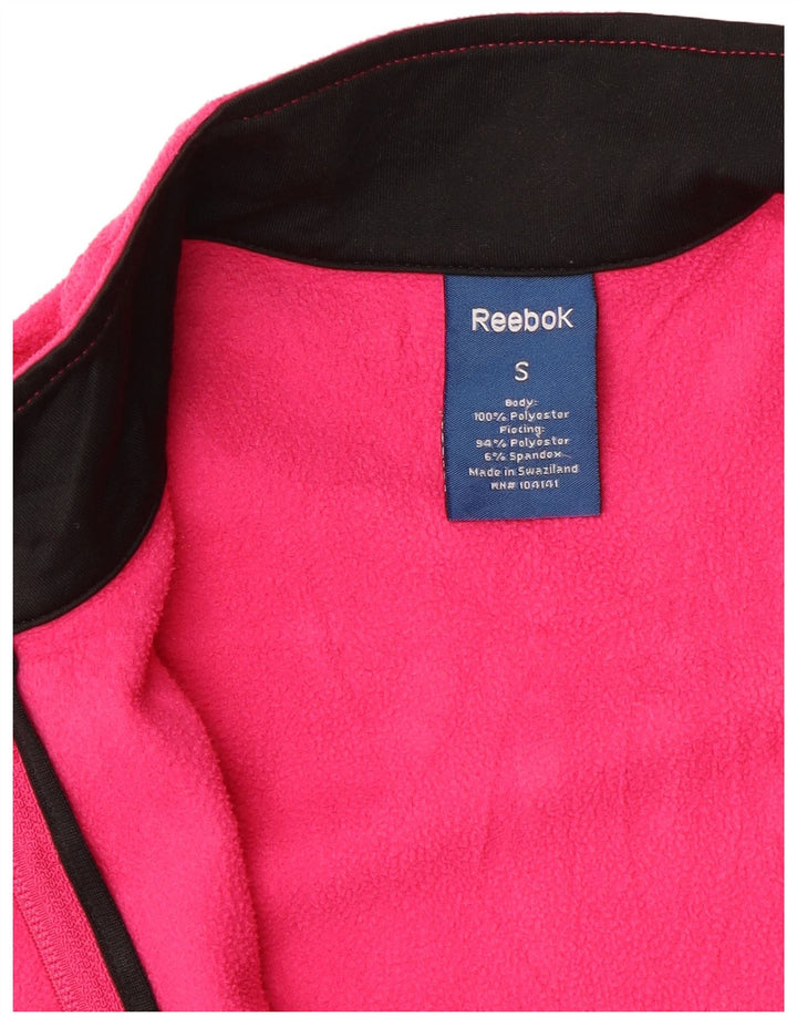 Reebok Womens Fleece Jacket UK 10 Small Pink Colourblock Polyester