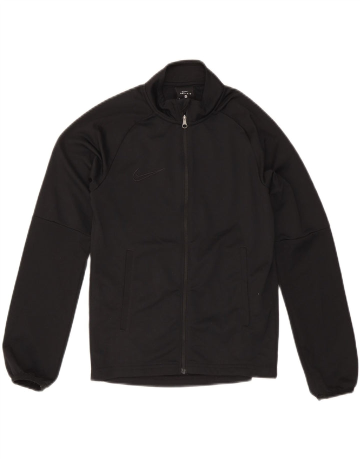 Nike Boys Dri Fit Tracksuit Top Jacket 10-11 Years Medium Black Polyester