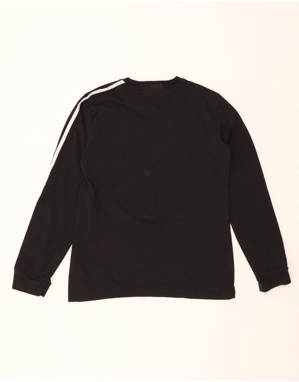 ADIDAS Womens Top Long Sleeve UK 12 Medium Black Cotton