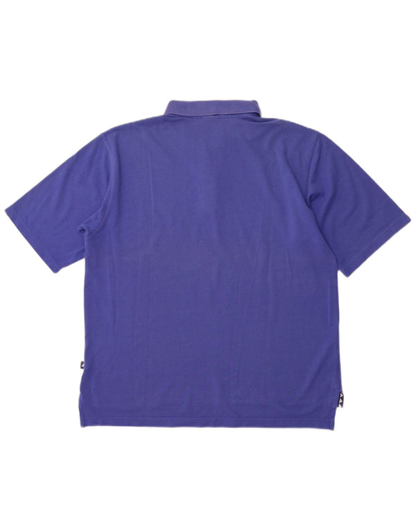 ADIDAS Mens Polo Shirt UK 46/48 XL Blue Cotton