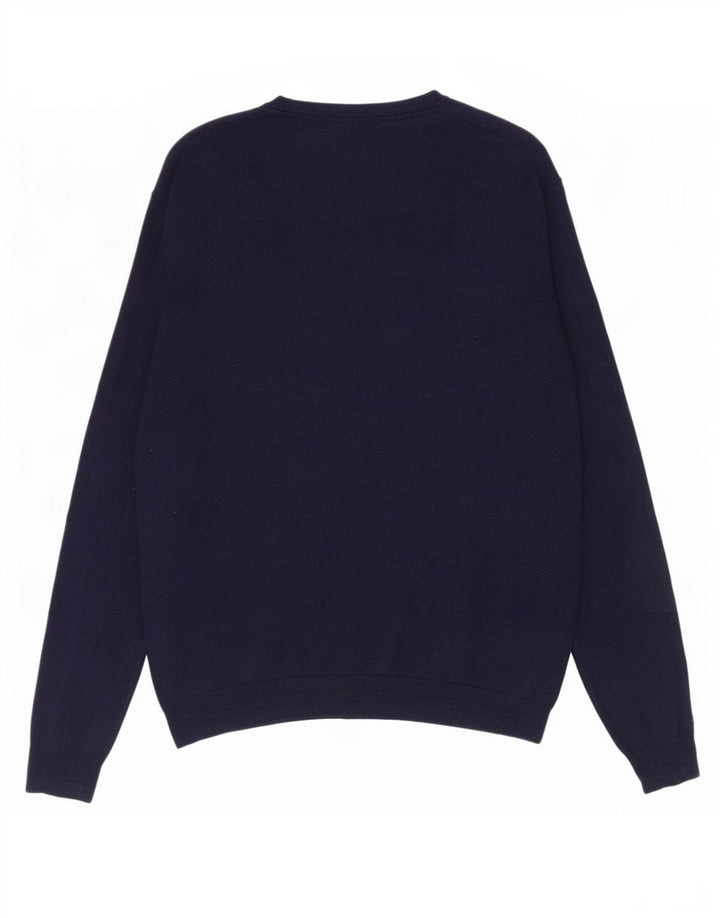 Ted Baker Mens Crew Neck Jumper Sweater Size 4 Large Navy Blue Wool