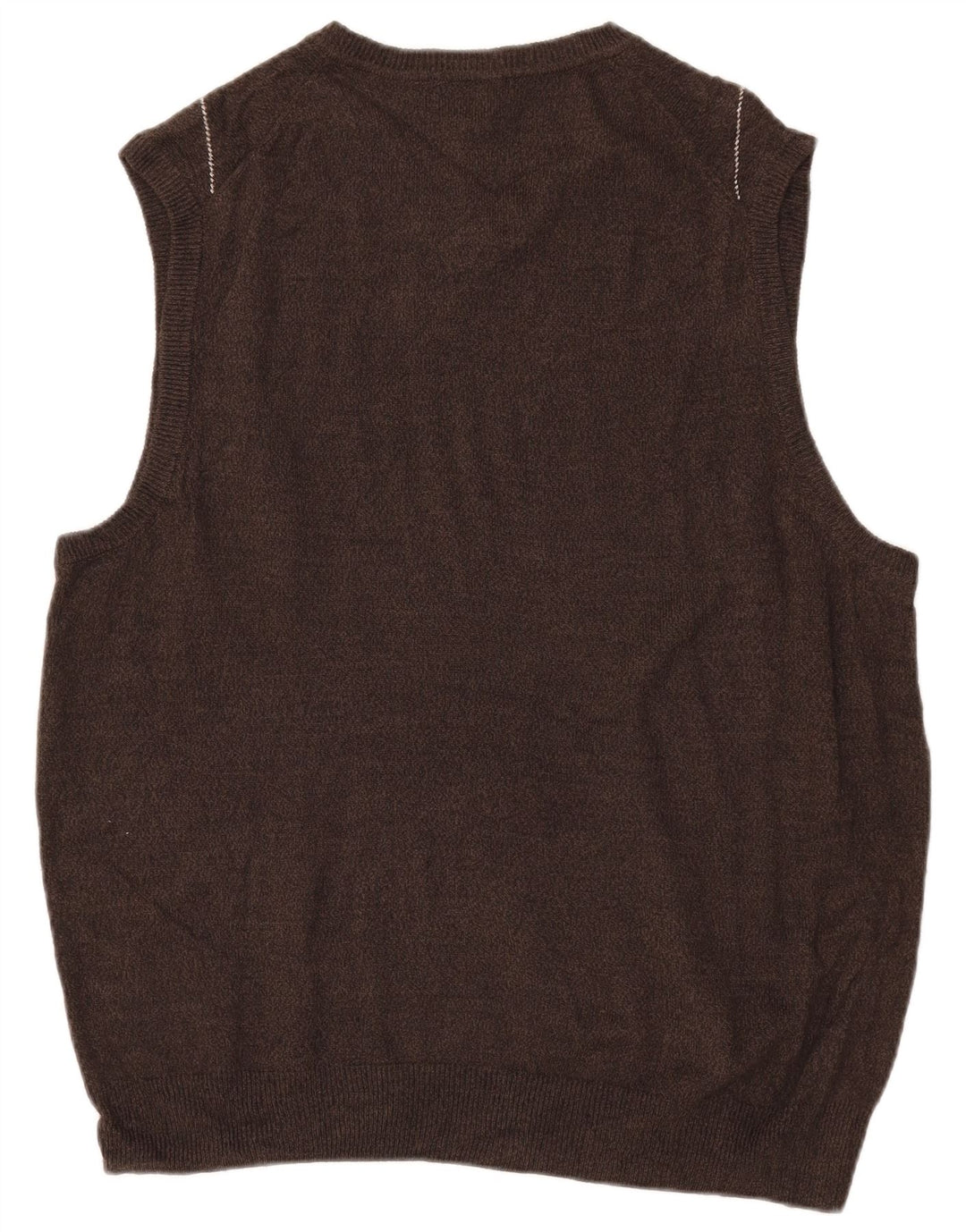 DOCKERS Mens Vest Tank Top Large Brown Argyle/Diamond Acrylic