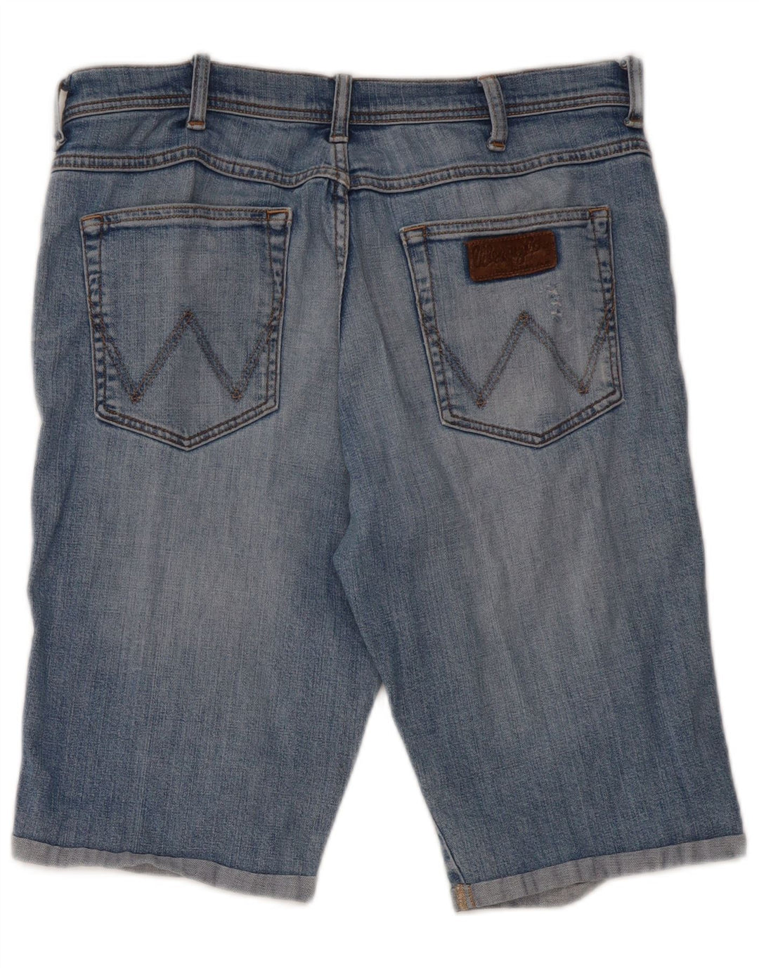 Wrangler Mens Distressed Denim Shorts W34 Large Blue Cotton