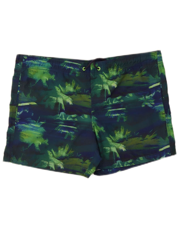 Sundek Mens Swimming Shorts Medium Navy Blue Colourblock Polyester Hawaiian
