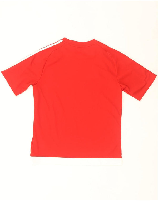 Adidas Boys Climalite T-Shirt Top 13-14 Years Red Polyester