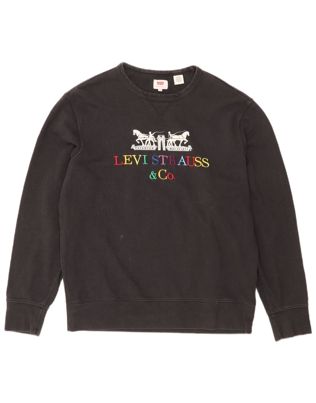 Levi's Mens Graphic Sweatshirt Jumper Medium Black Cotton