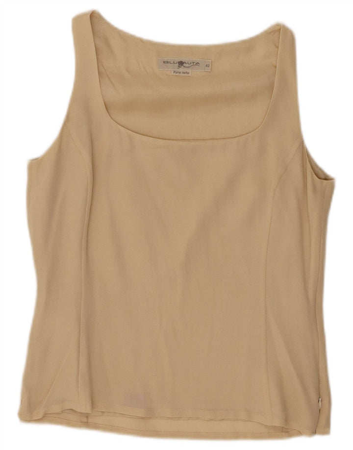 Blunauta Womens Sleeveless Blouse Top IT 42 Medium Beige Silk