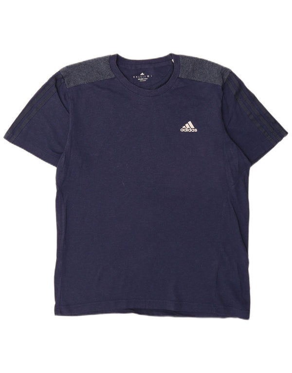 Adidas Mens Climalite T-Shirt Top Medium Navy Blue Cotton