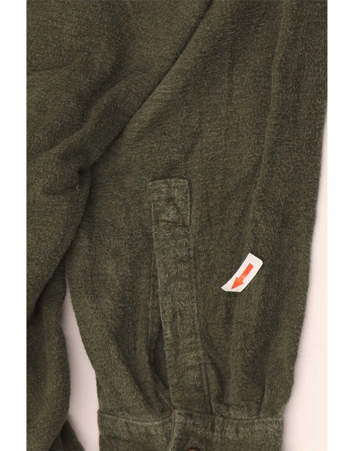 Eddie Bauer Mens Flannel Shirt Large Khaki Cotton