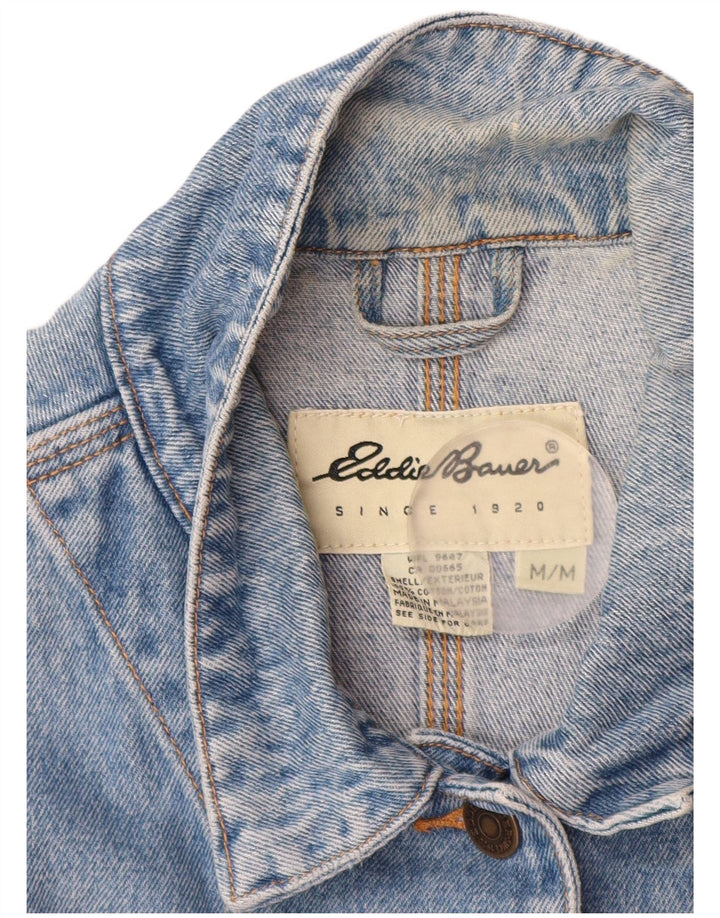 EDDIE BAUER Womens Oversized Denim Jacket UK 14 Medium Blue Cotton