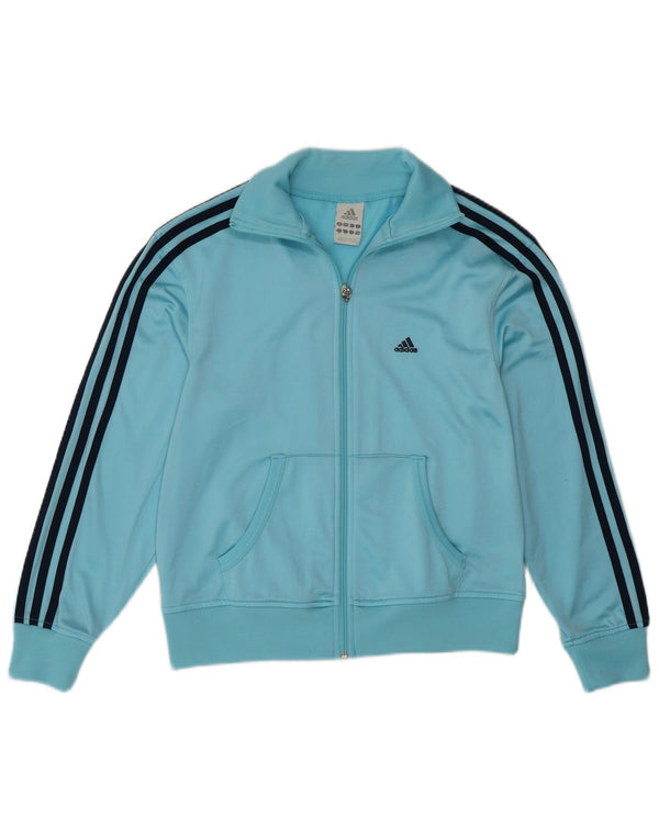 Adidas Womens Tracksuit Top Jacket UK 12 Medium Turquoise Polyester