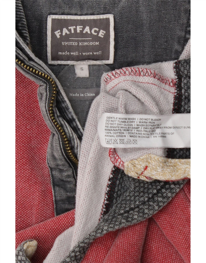 Fat Face Mens Zip Neck Sweatshirt Jumper Small Red Cotton