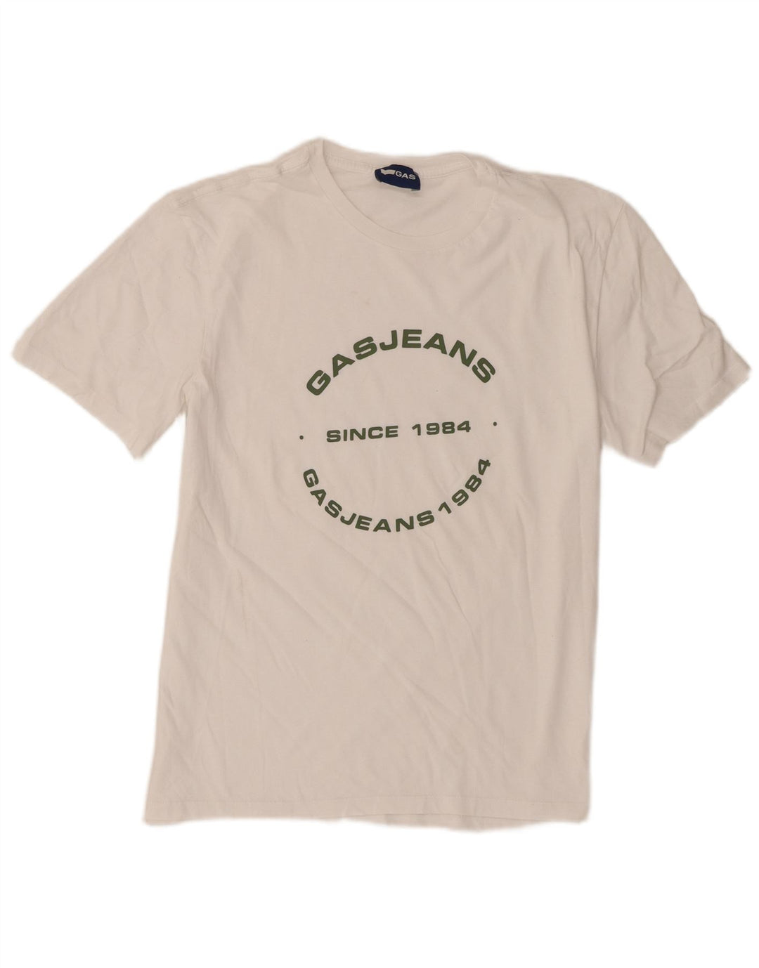 Gas Mens Graphic T-Shirt Top Medium White