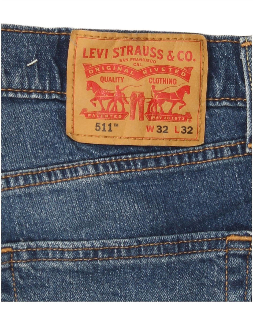 LEVI'S Mens 511 Slim Jeans W32 L32 Blue Cotton