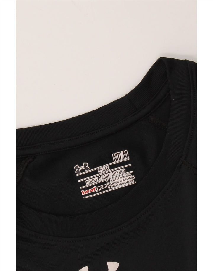 UNDER ARMOUR Womens Heat Gear Top Long Sleeve UK 14 Medium Black