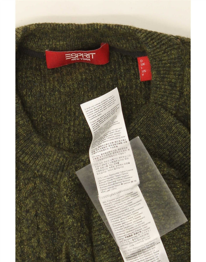 Esprit Mens Crew Neck Jumper Sweater Medium Khaki Cotton
