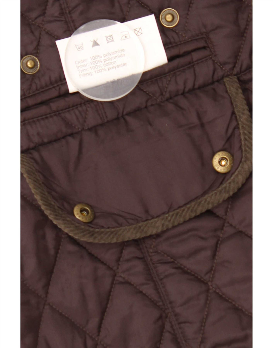 Barbour Womens Quilted Jacket UK 12 Medium Brown Polyamide