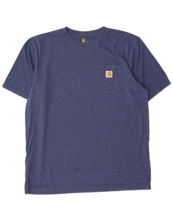 Carhartt Mens T-Shirt Top Large Navy Blue Cotton