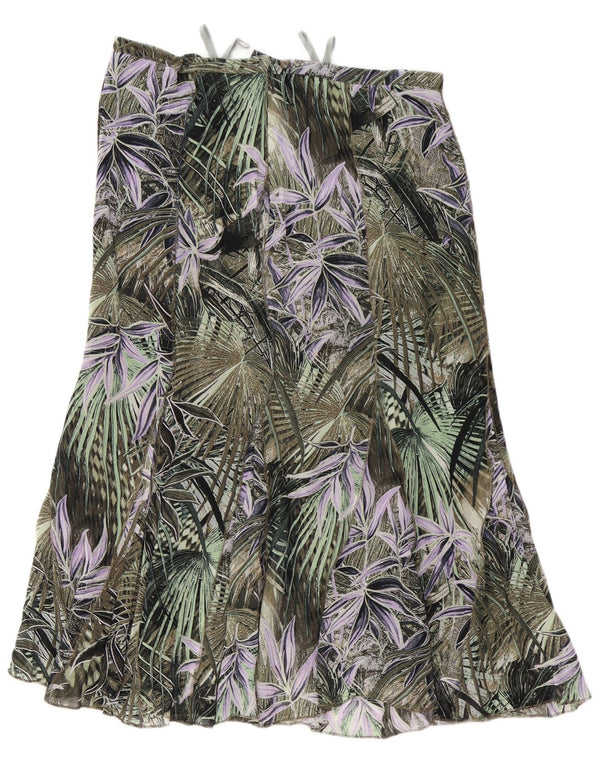 GELCO Womens High Waist Trumpet Skirt UK 16 Large W32  Green Floral